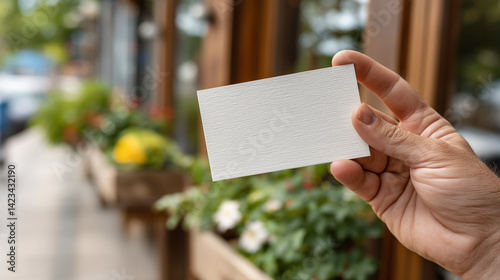 Empty Business Card: A hand...