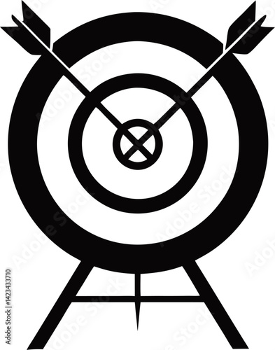 Dribbble Target archery icon  Silhouette vector on transparent background