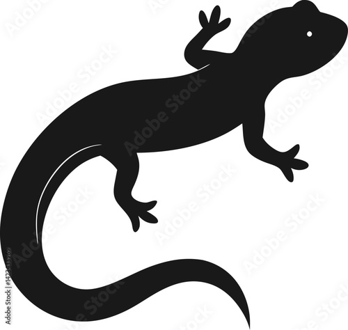 Newt icon Silhouette vector on transparent background