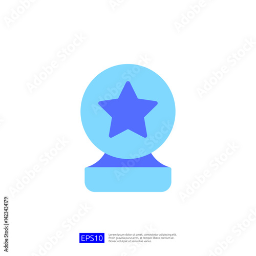Flat Design Icon of a Star Award Symbol Representing Achievement and Recognition in Education and Science