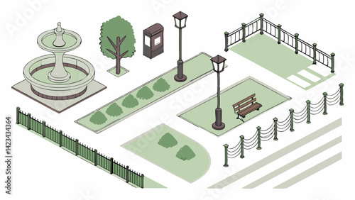city park constructor 3d isometric mega set in iso (1).eps