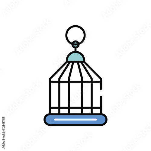 Bird Cage vector icon stock illustration