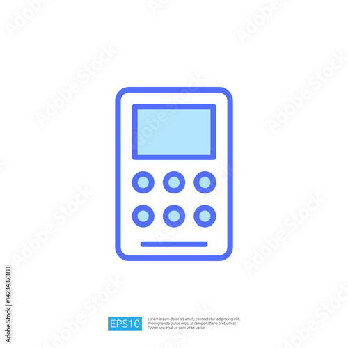Digital Calculator Icon Representing Education and Science Tool for Learning and Mathematics in Academic Settings