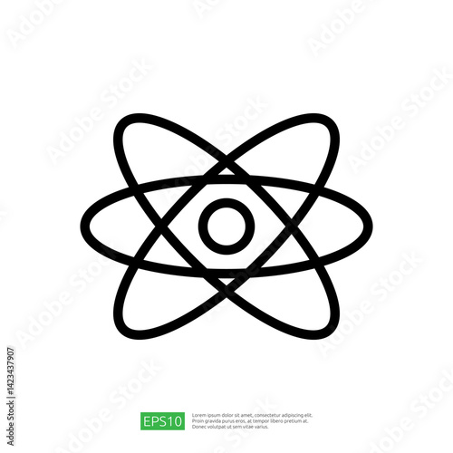 Atom Icon Representing Science and Education as a Fundamental Symbol of Knowledge and Research in Academic Settings and Learning Environments