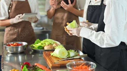 Hands on cooking lessons at culinary training institute.