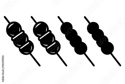 set of Shish Kabob silhouette vector illustration