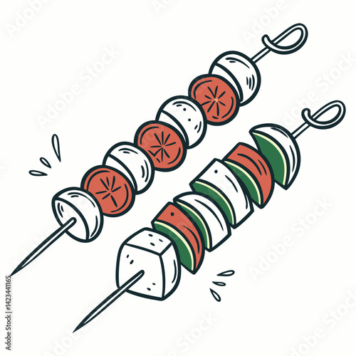 Shish Kabob silhouette vector illustration