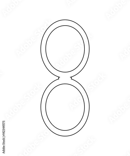 Face powder icon with thin outline