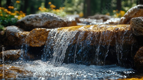 Wallpaper Mural Pure fresh water cascading down rocks in idyllic natural setting Torontodigital.ca