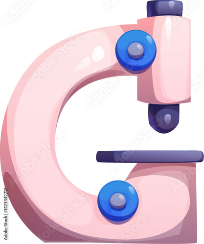 Hospital font, microscope letter G. Medical lab equipment ABC font sign, medicine isolated cartoon vector English alphabet symbol. Healthcare type element or hospital typeset letter