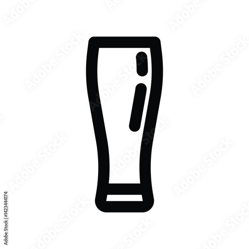 illustration graphic vector is a black outline icon of a pilsner glass, perfect for beer, pub, and bar-themed designs. Ideal for showcasing refreshing drinks in event, beverage, or social media visual