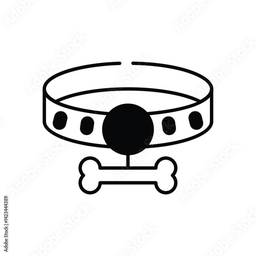 Pet Collar vector icon stock illustration
