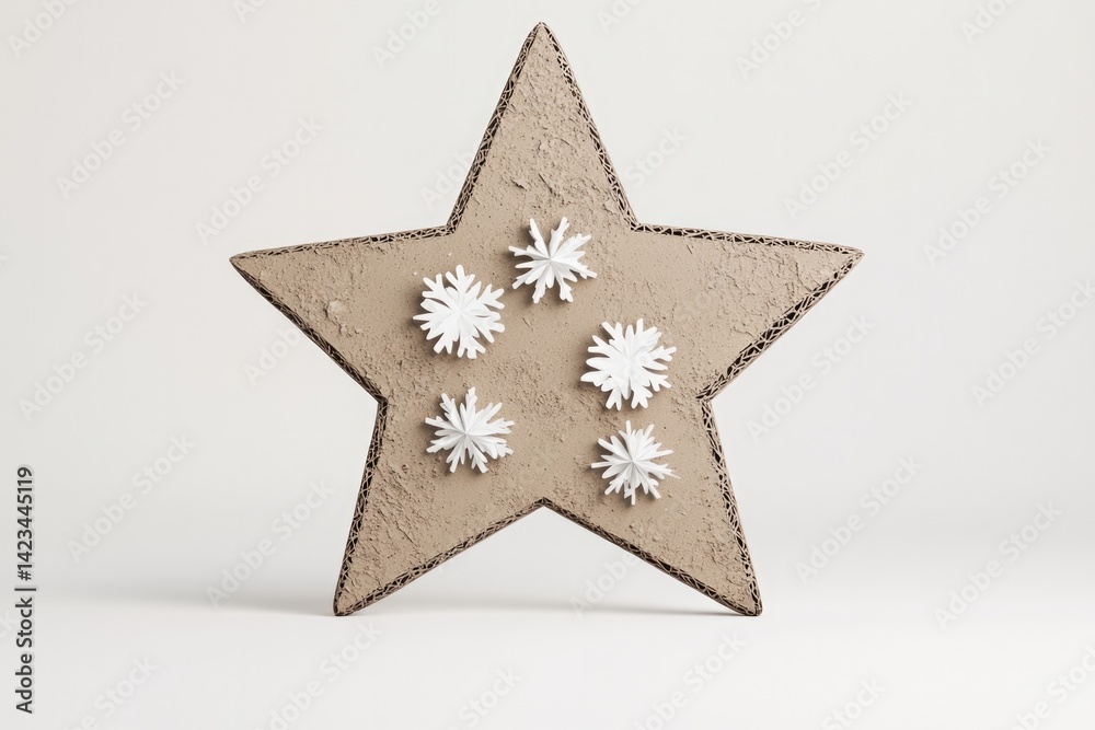 Decorative star with intricate snowflake designs, combining eleg Decorative star with intricate snowflake designs, combining eleg