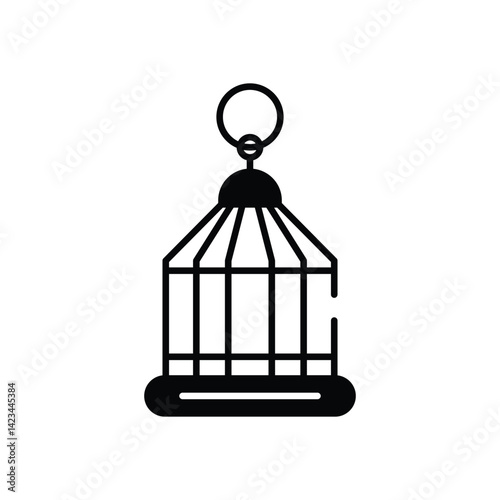 Bird Cage vector icon stock illustration
