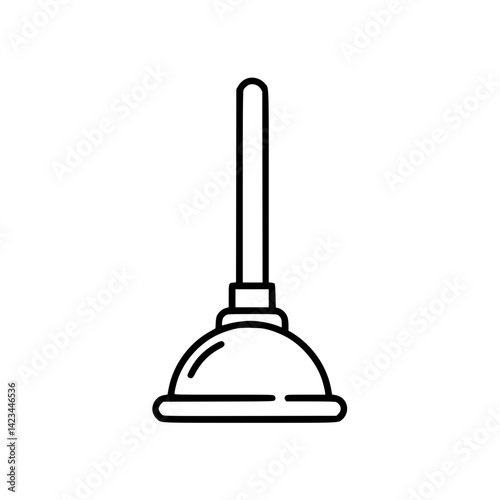 Outline icon of a plunger for cleaning pipes  