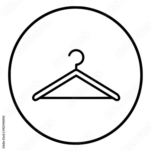 Clothing hanger outline icon in minimalist style  