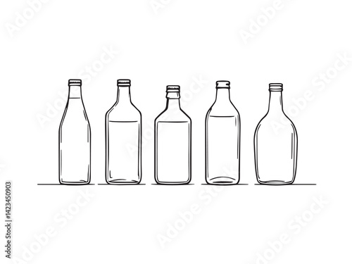 Tonic Water vector line art illustration