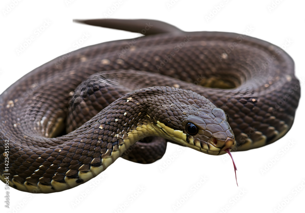 Fototapeta premium Dark Brown Snake Image transparent background