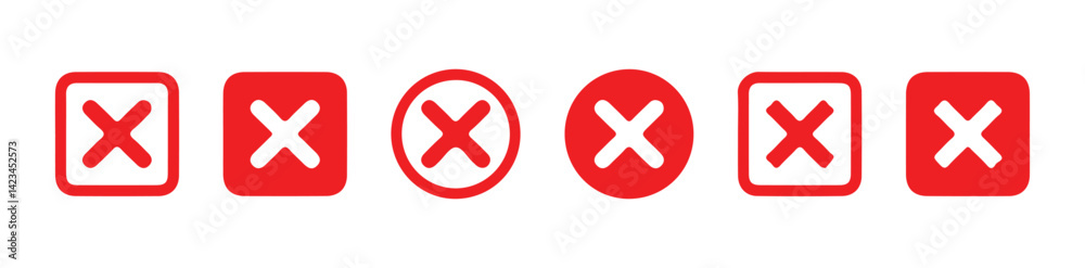 Fototapeta premium Check marks big collection. Tick, cross icon button set. Yes or no symbol, approved or rejected icon. Vector Illustration