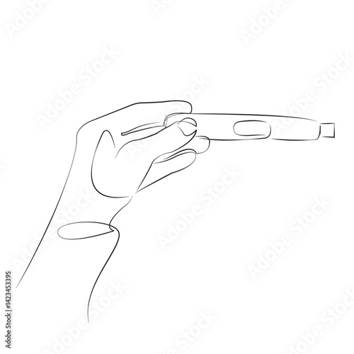 One continuous single drawing line art flat doodle pregnancy, female, pregnant, test, hormone, gynecology. Isolated image hand draw contour on a white background, hand drawn, not AI
