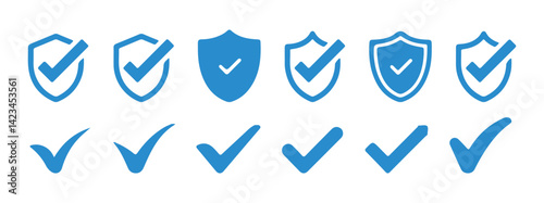 Check mark vector icon. hand-drawn checkmark illustration, approval check icon . Vector Illustration
