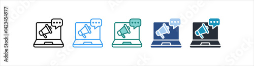 Online Marketing Icon In Different Style Vector