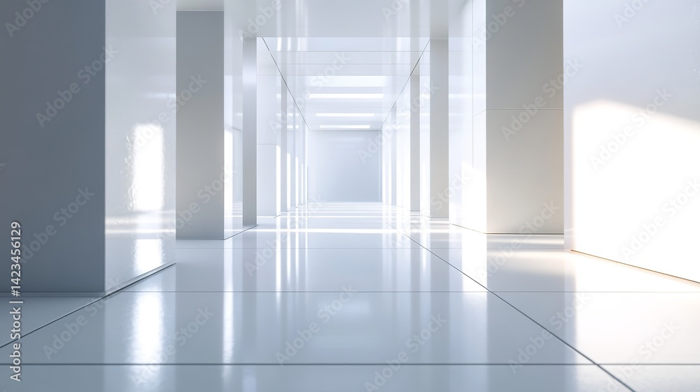 Obraz premium empty white room with windows