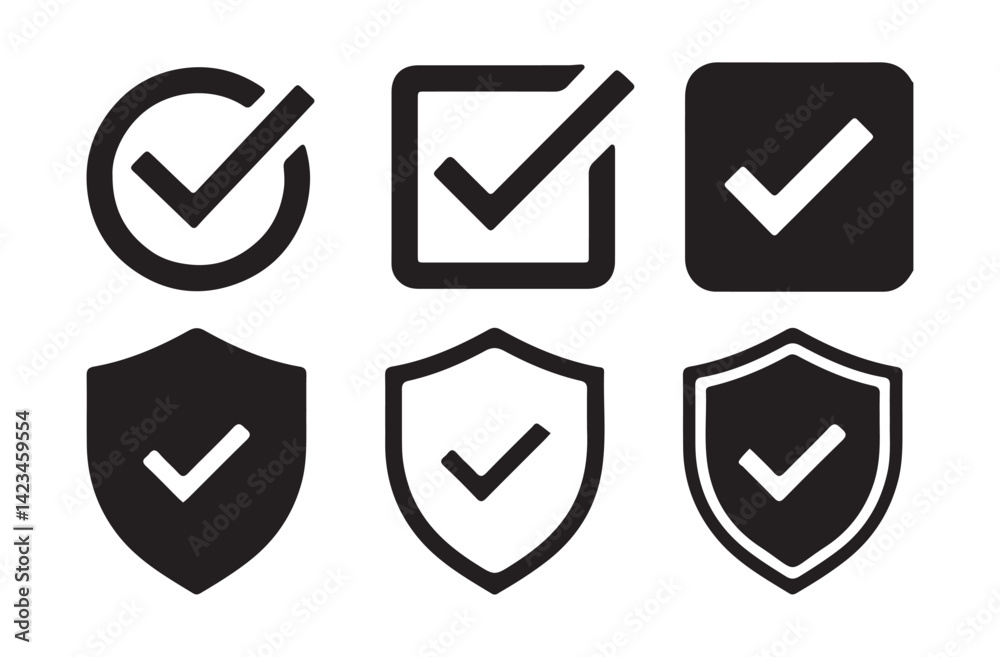 Checkmark icon set, approved symbol, checked checkbox mark, checkmark set black c,,ghek mark icon set. vector illustration eps 10. Checkmark icon set, approved symbol, checked checkbox mark, checkmark set black c,,ghek mark icon set. vector illustration eps 10.