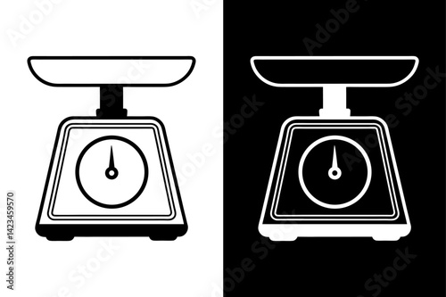 Simple Weight Scale Silhouette Black and White Vector Format.