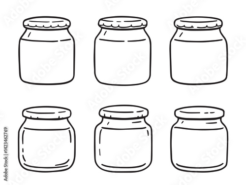 Baby Food Jars vector line art illustration
