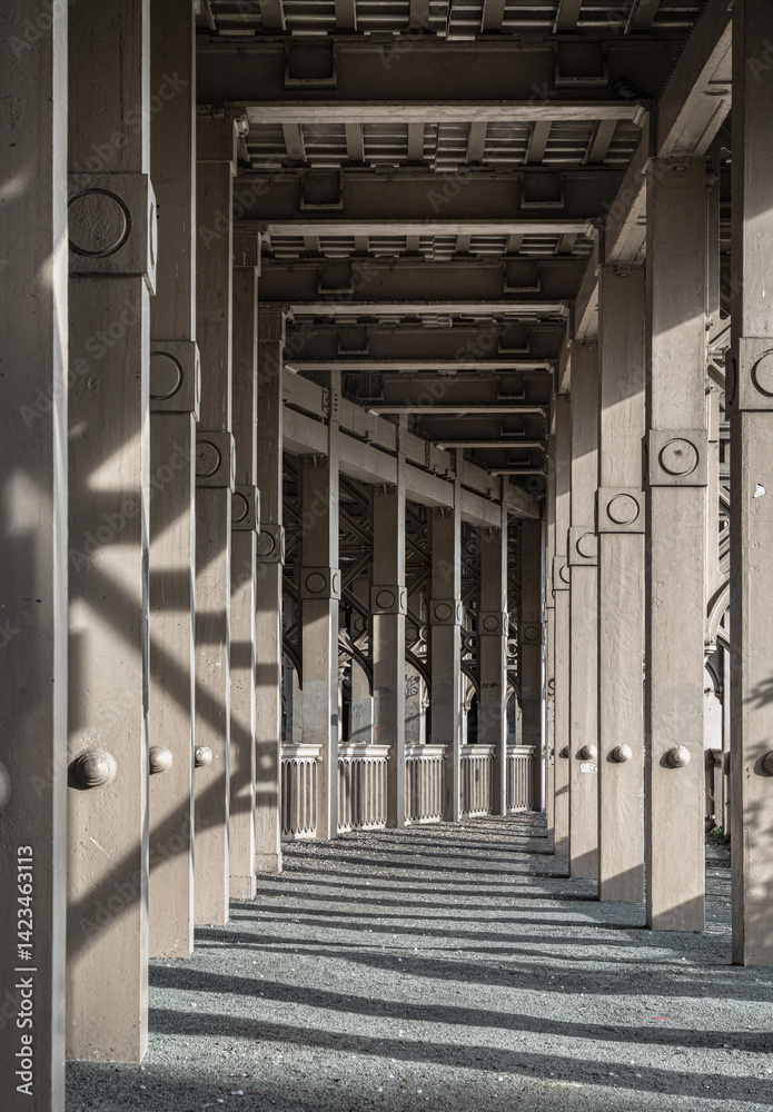Perspective of Structural steel design of The High level bridge (Victorian metalwork) is a road and railway bridge spanning the River Tyne connecting Newcastle upon tyne and Gateshead in North East.