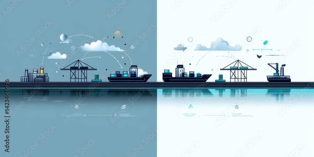 Obraz premium International trade and new tariffs affecting global commerce and logistics