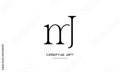 MJ, J,M ,M , J abstract letters logo monogram