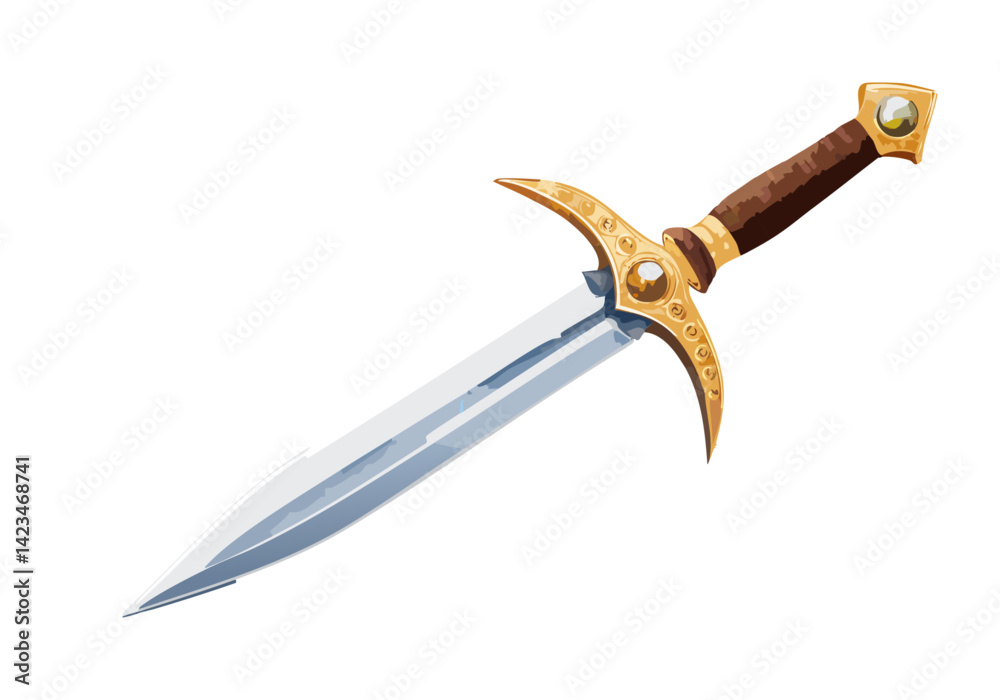 épée en fer or bois