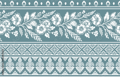 Ethnic Motifs Ikat floral paisley embroidery floral. ikat Saree Sarong oriental pattern traditional.Ikat embroidery style abstract embroidery design for texture,fabric,clothing,wrapping,decoration