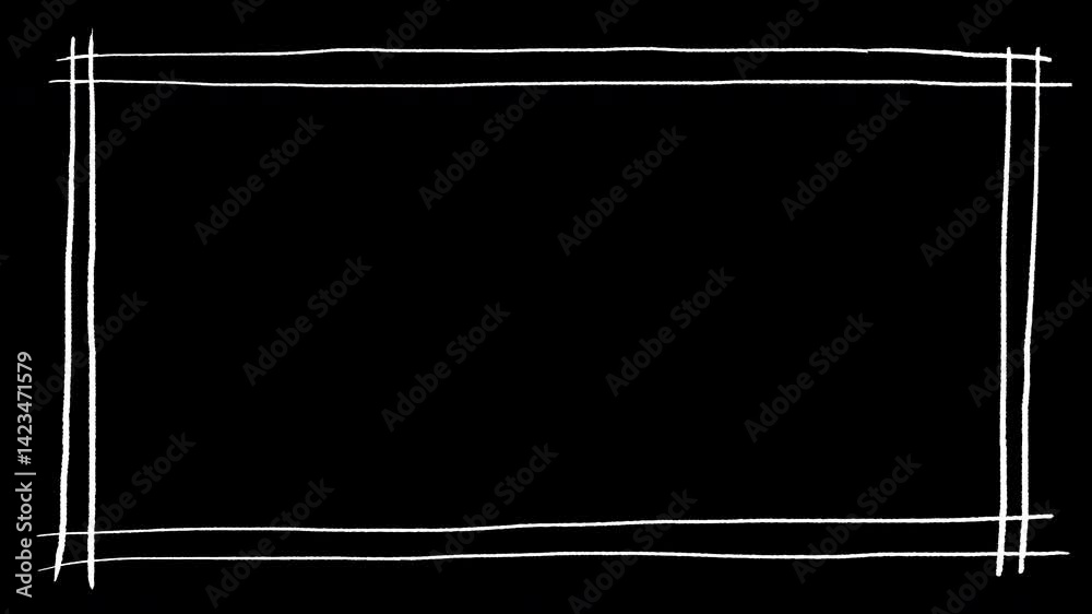 Hand drawn animated frame, wiggly rectangular borderm, Boxes and Frames