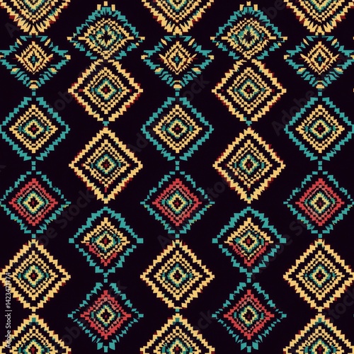 Intricate Andean Textile Pattern with Geometric Designs