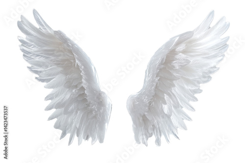 ethereal angel wings made of translucent 