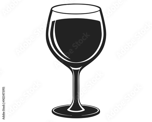 Wine Glass silhouette vector illustration