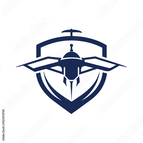 Modern logo design representing autonomous drone technology with a sleek appearance and futuristic elements that signify innovation in aerospace engineering
