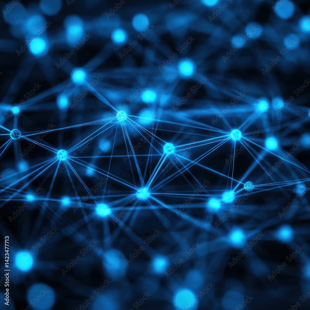 Abstract network of interconnected nodes. Complex web of connections Abstract network of interconnected nodes. Complex web of connections