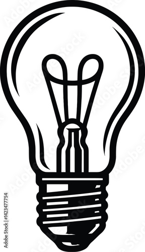 Vintage Light Bulb Vector Silhouette Illustration