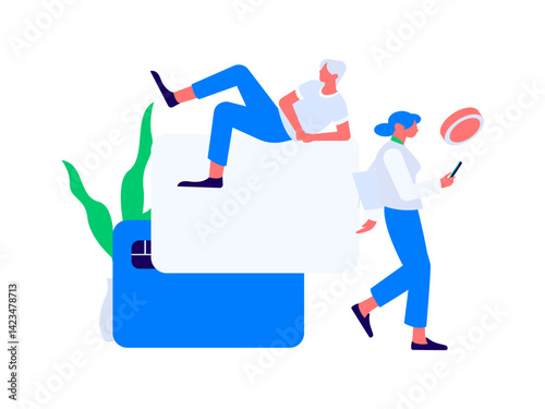 Internet financial management investment flat vector concept operation hand drawn illustration
