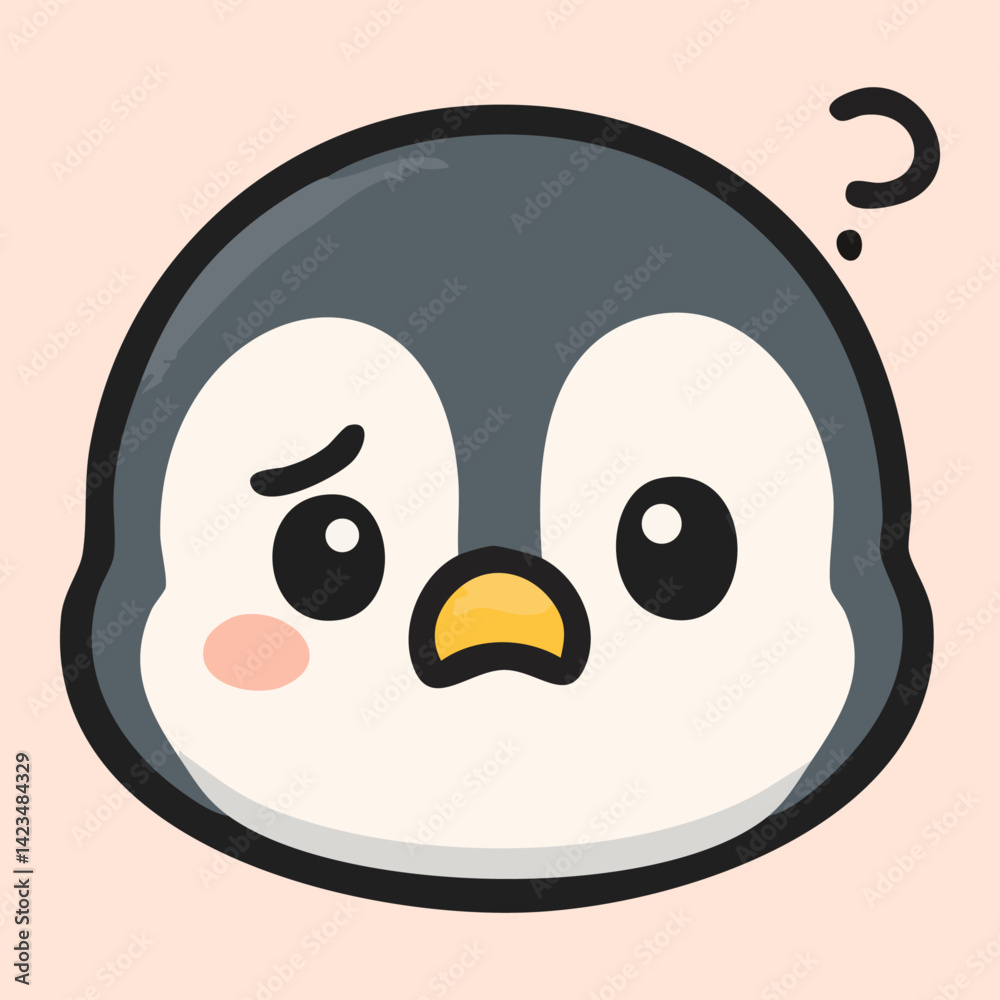 Obraz premium Confused baby penguin with puzzled expression and question mark