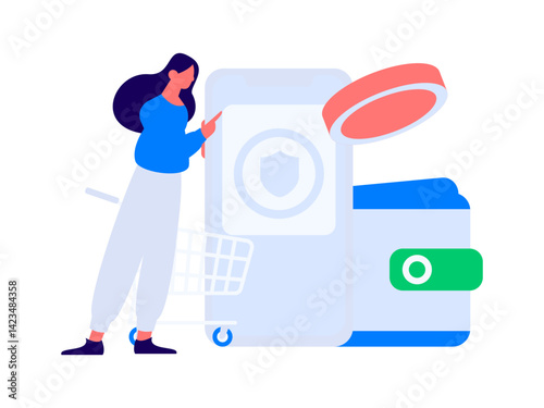Internet financial management investment flat vector concept operation hand drawn illustration
