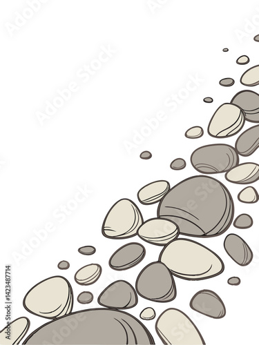 Background with pebble stones. Vector illustration