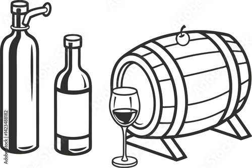 Bottle Illustration Set for Branding and Design. Clean Bottle Clipart Pack for Commercial Use. Colorful Bottle Graphics for Print and Web. Minimal Bottle Icons for Product Mockups