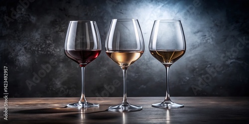 Vintage Wine Glasses: Elegant Still Life on Split Black & White Background