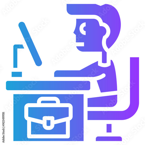 Work glyph gradient icon