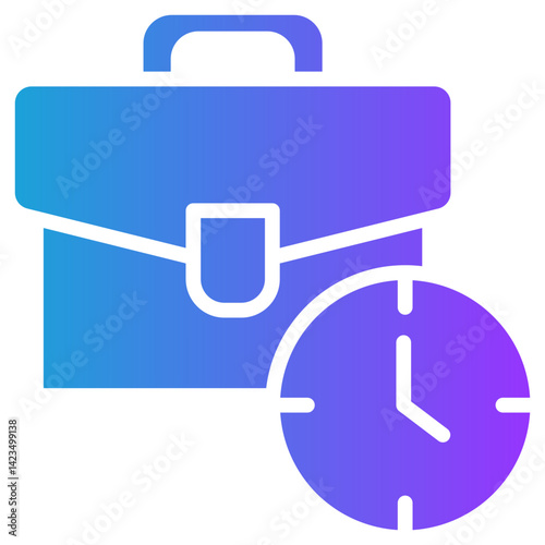 Overtime glyph gradient icon